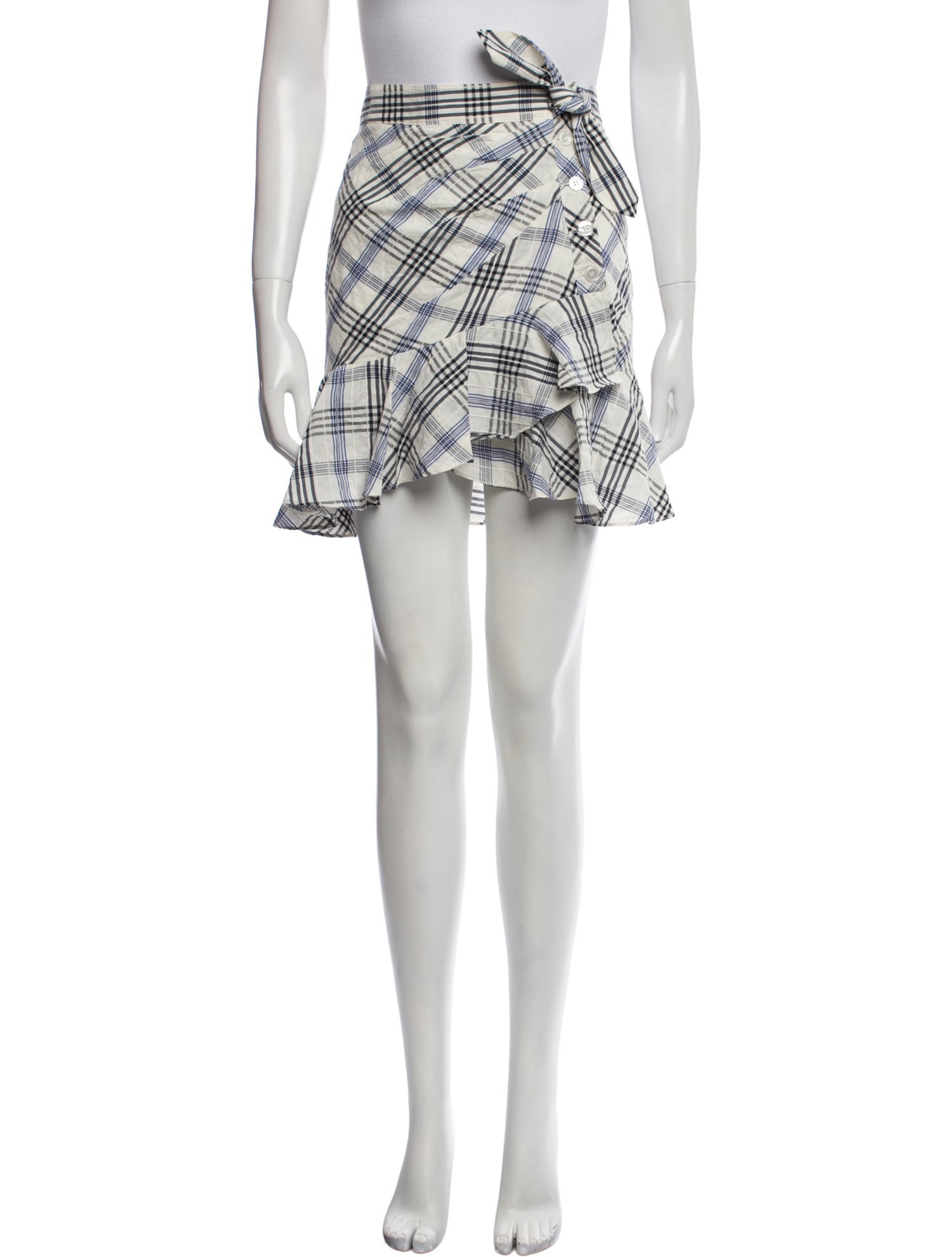 Veronica Beard Plaid Print Mini Skirt