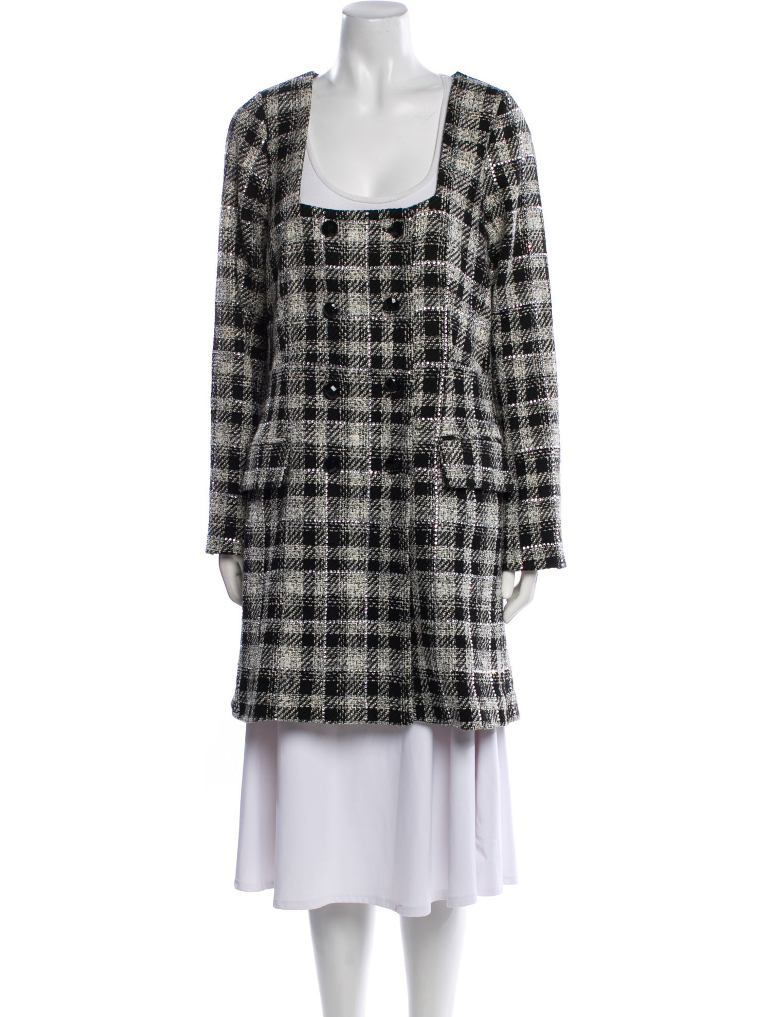 Veronica Beard Plaid Print Coat