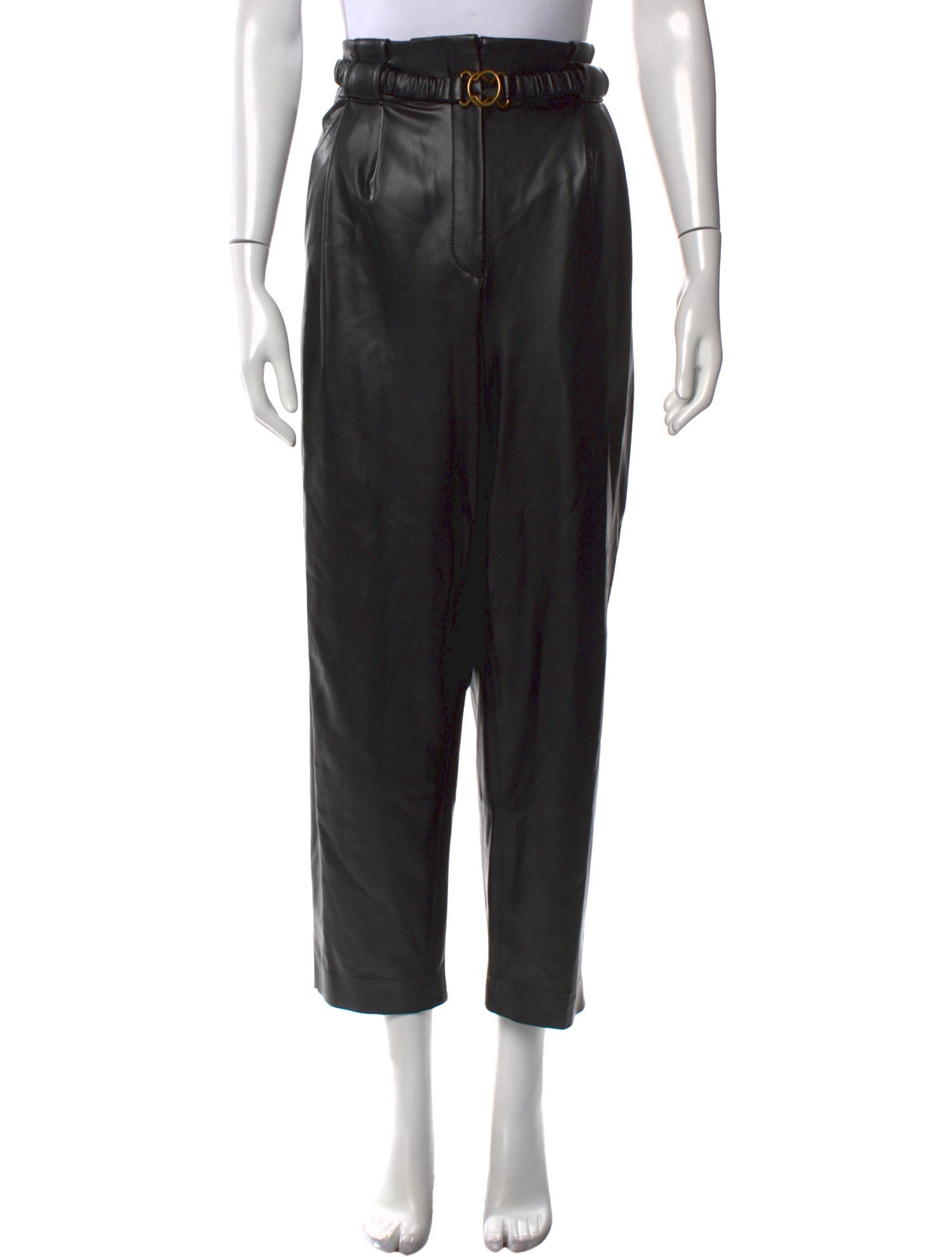 Veronica Beard Faux Leather Straight Leg Pants