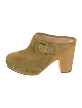 Veronica Beard Suede Studded Accents Mules