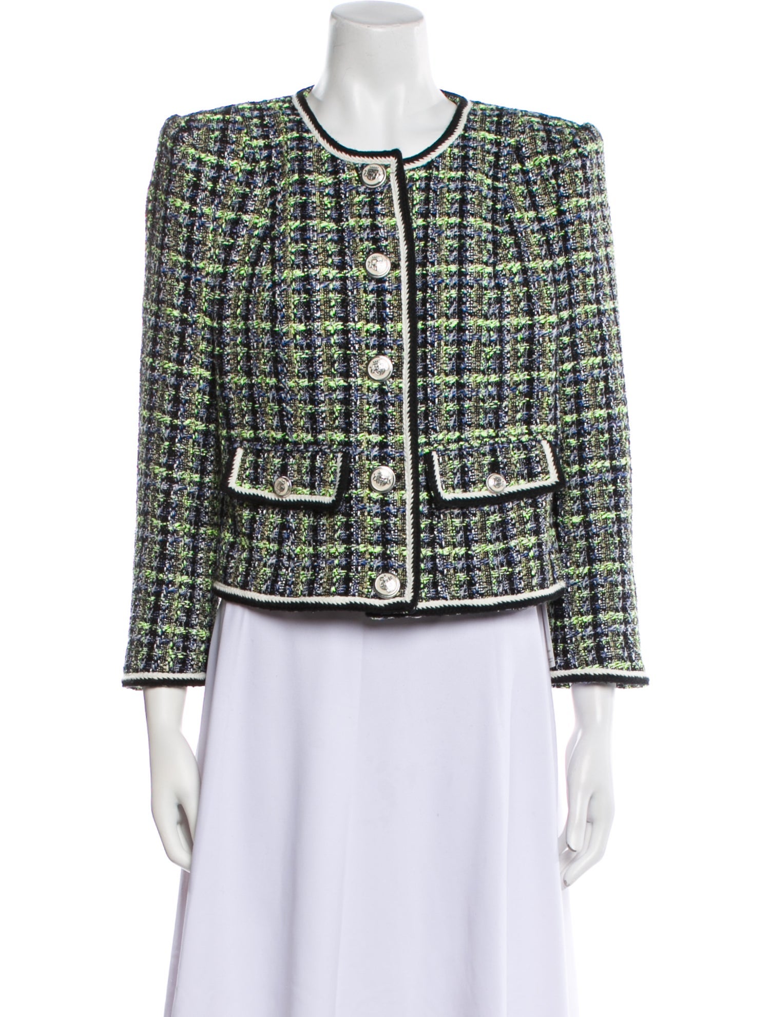 Veronica Beard Tweed Pattern Evening Jacket