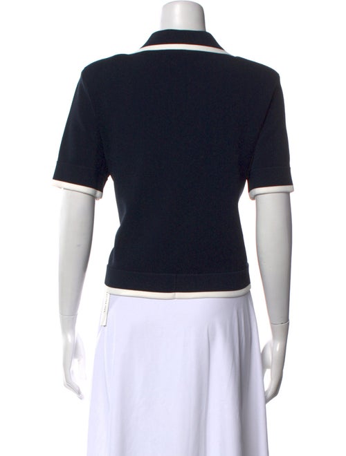 Veronica Beard Printed Short Sleeve Crop Top