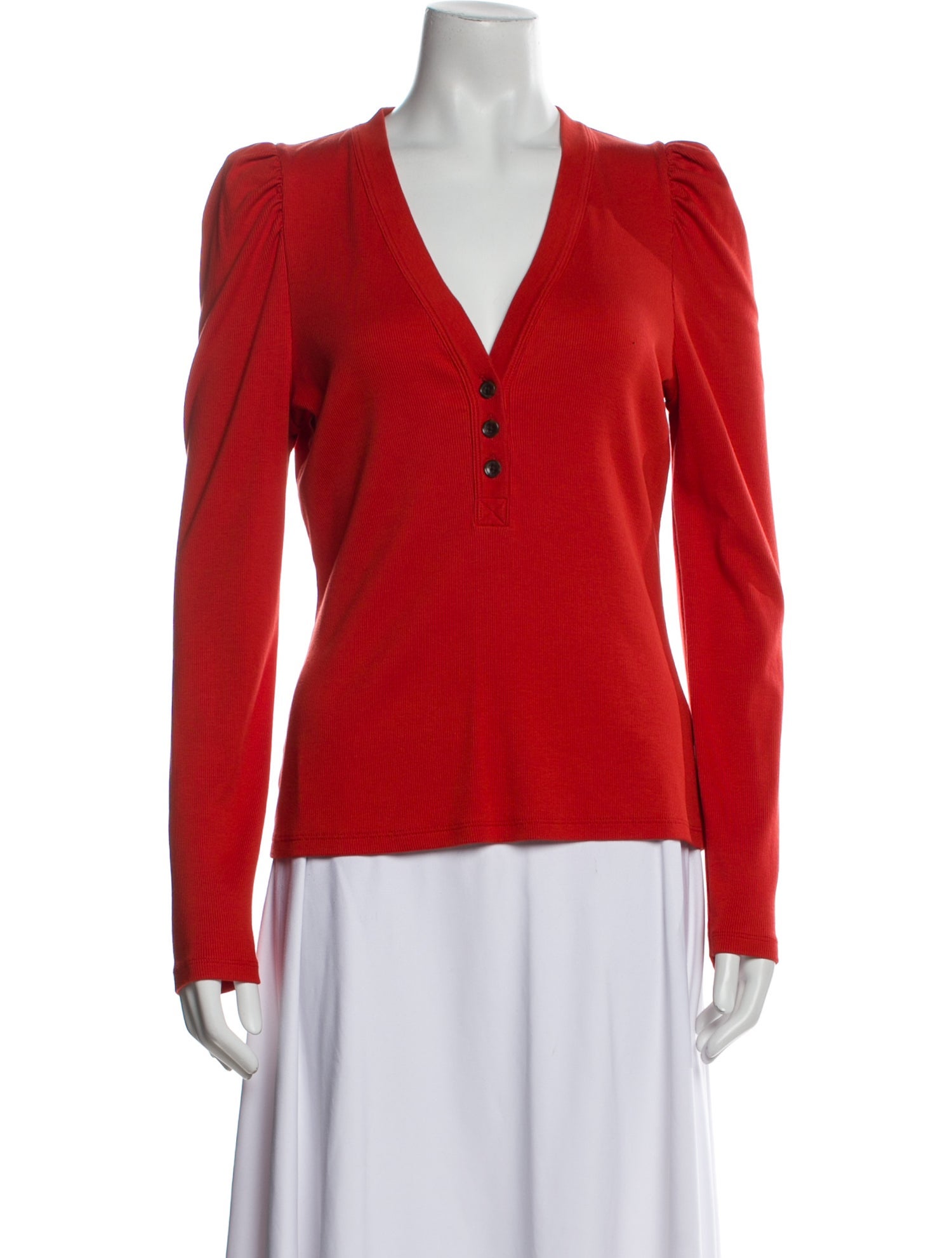 Veronica Beard V-Neck Long Sleeve Blouse