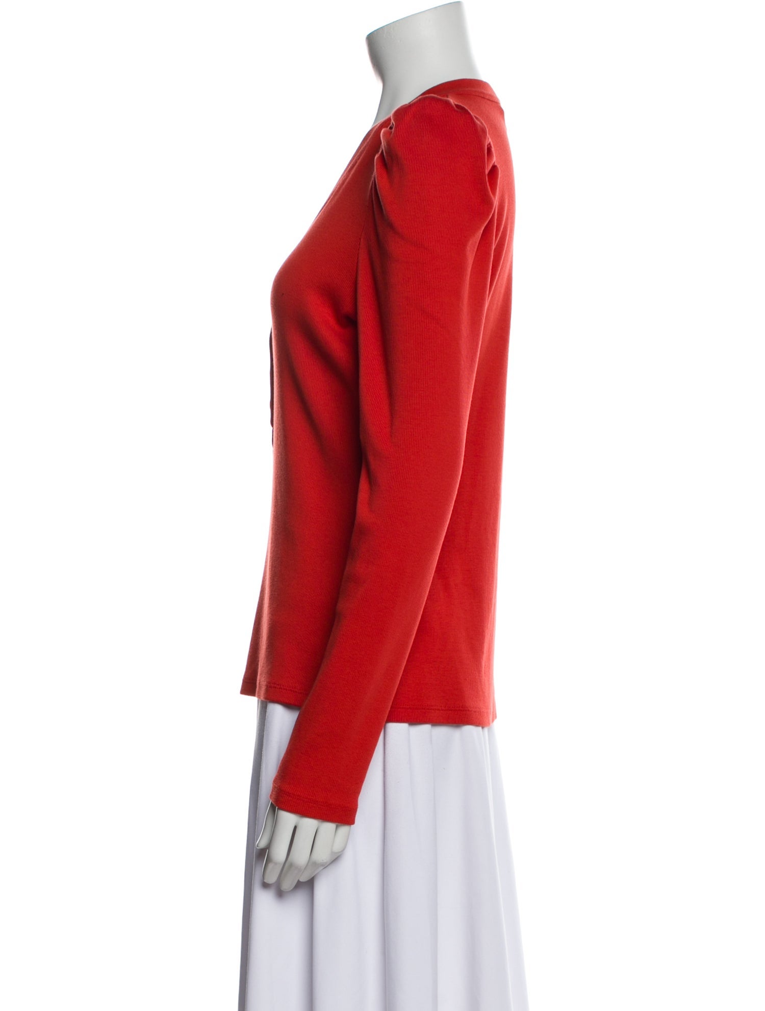 Veronica Beard V-Neck Long Sleeve Blouse