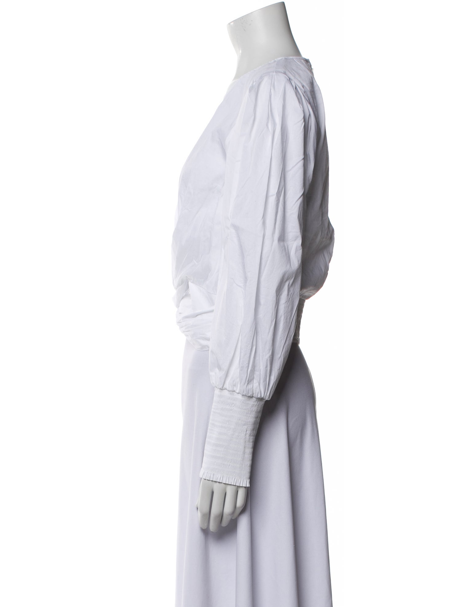 Veronica Beard Scoop Neck Three-Quarter Sleeve Crop Top