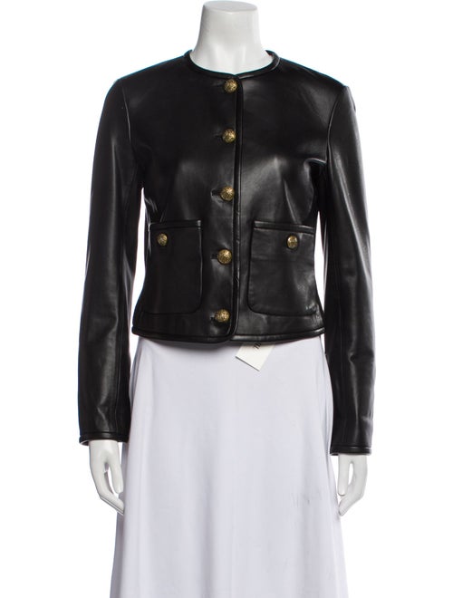 Veronica Beard Lamb Leather Biker Jacket