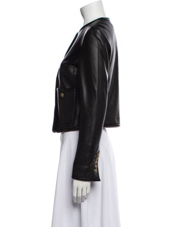 Veronica Beard Lamb Leather Biker Jacket