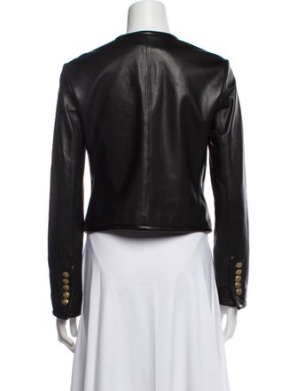 Veronica Beard Lamb Leather Biker Jacket