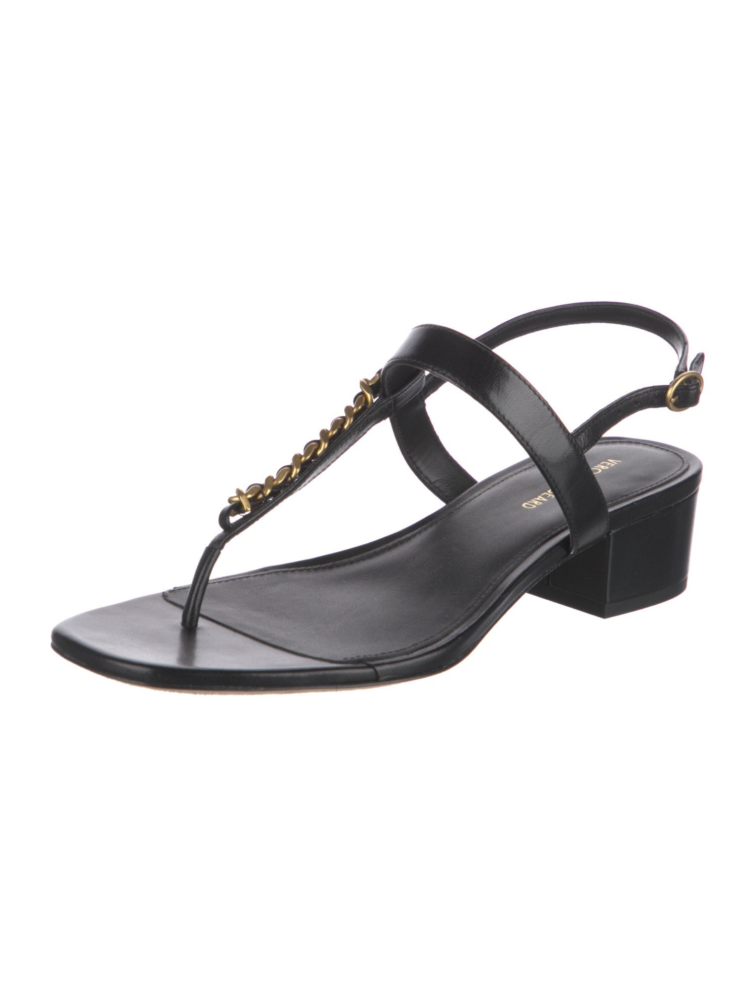 Veronica Beard Leather T-Strap Sandals