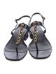 Veronica Beard Leather T-Strap Sandals