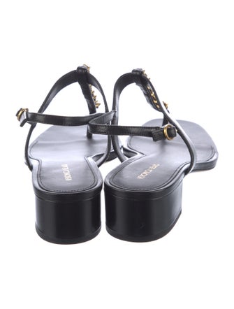 Veronica Beard Leather T-Strap Sandals