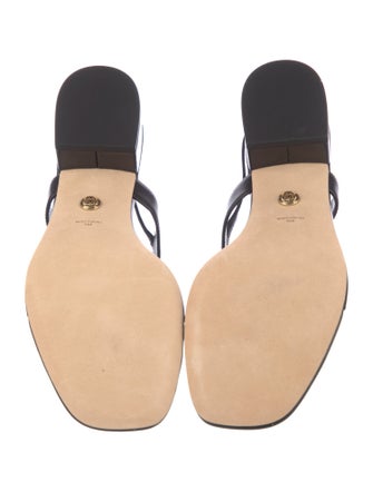 Veronica Beard Leather T-Strap Sandals