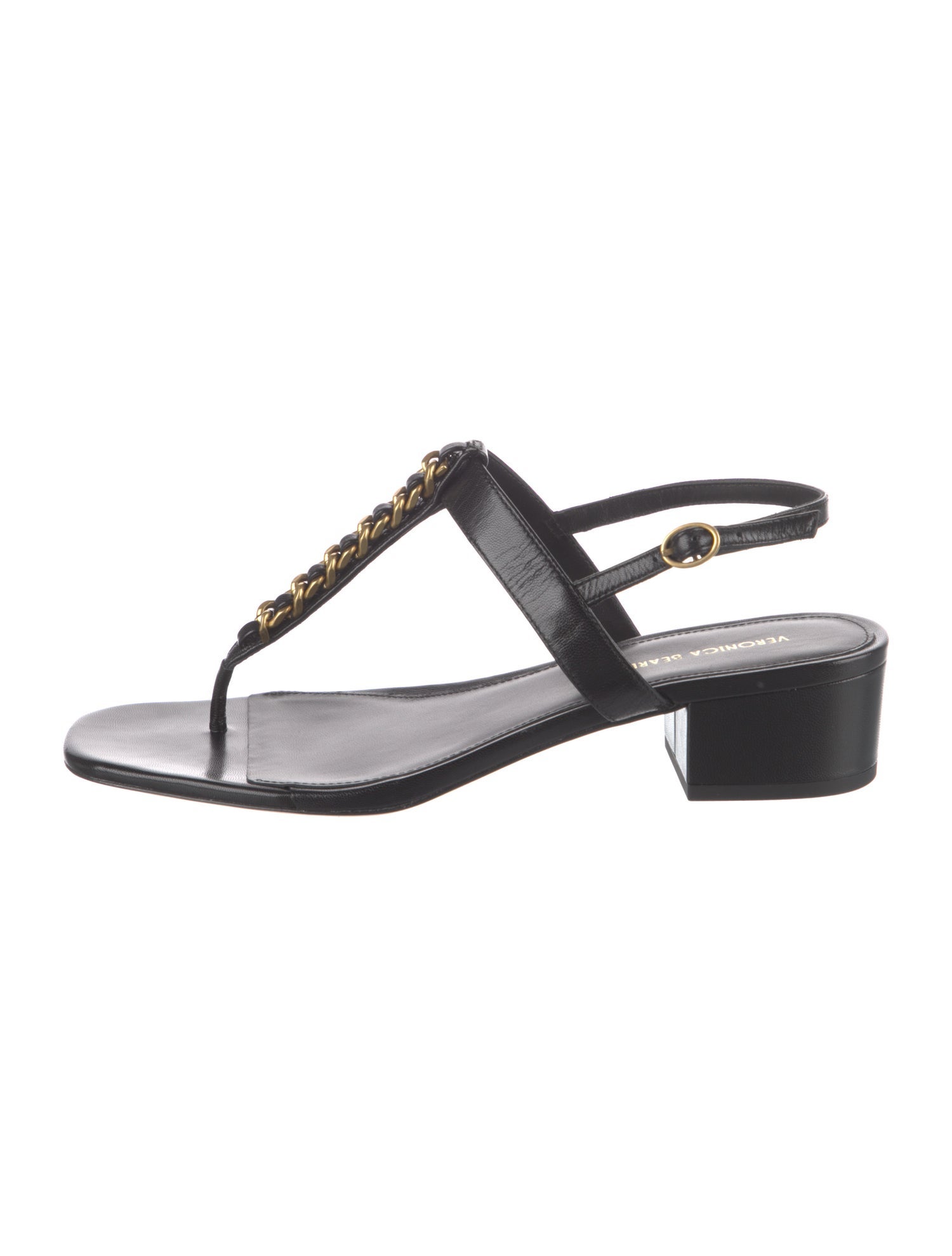 Veronica Beard Leather T-Strap Sandals
