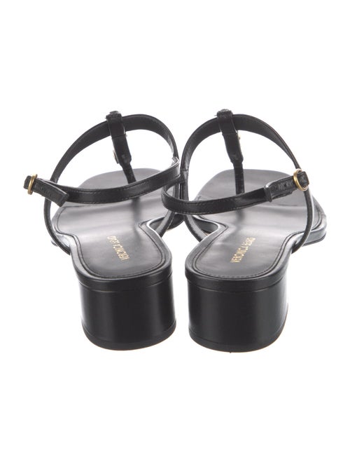 Veronica Beard Leather T-Strap Sandals