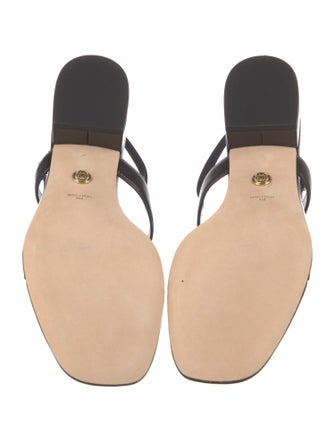 Veronica Beard Leather T-Strap Sandals