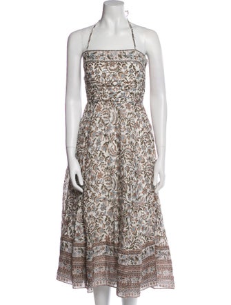 Veronica Beard Floral Print Long Dress