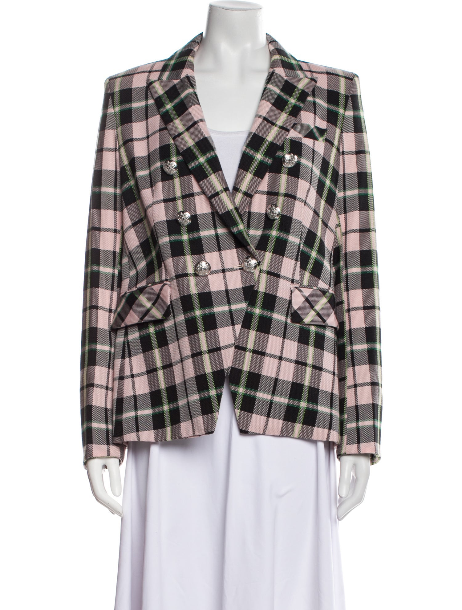 Veronica Beard Plaid Print Blazer