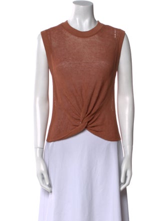 Veronica Beard Linen Crew Neck Crop Top