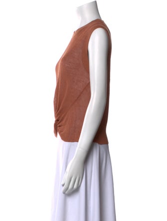 Veronica Beard Linen Crew Neck Crop Top