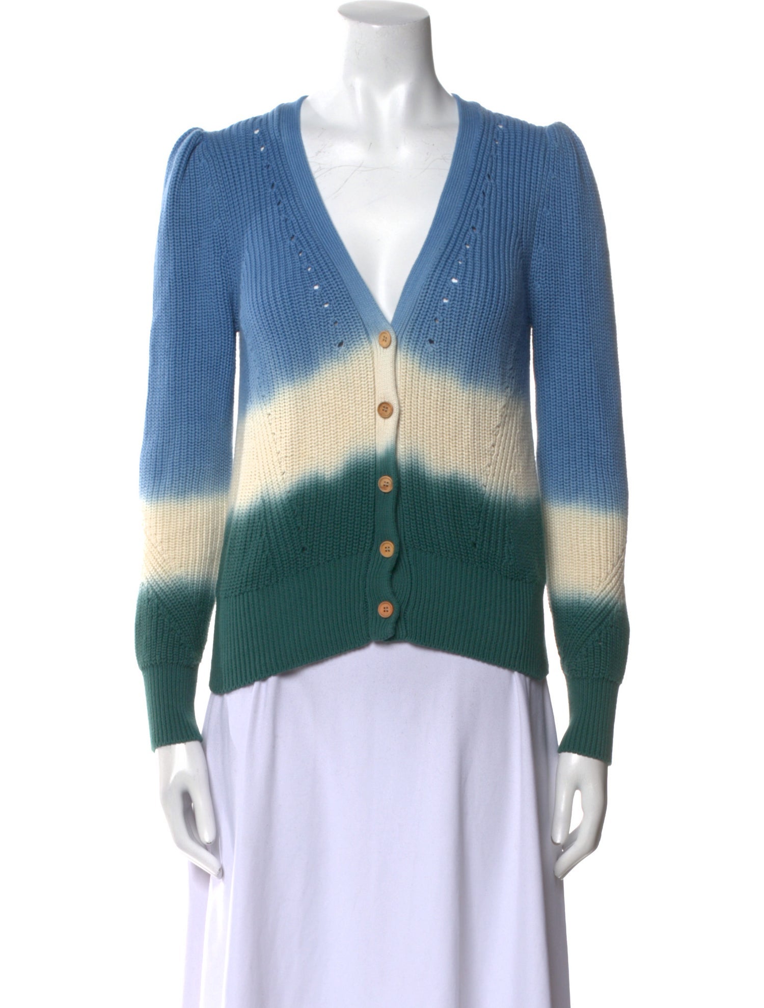 Veronica Beard Striped V-Neck Sweater