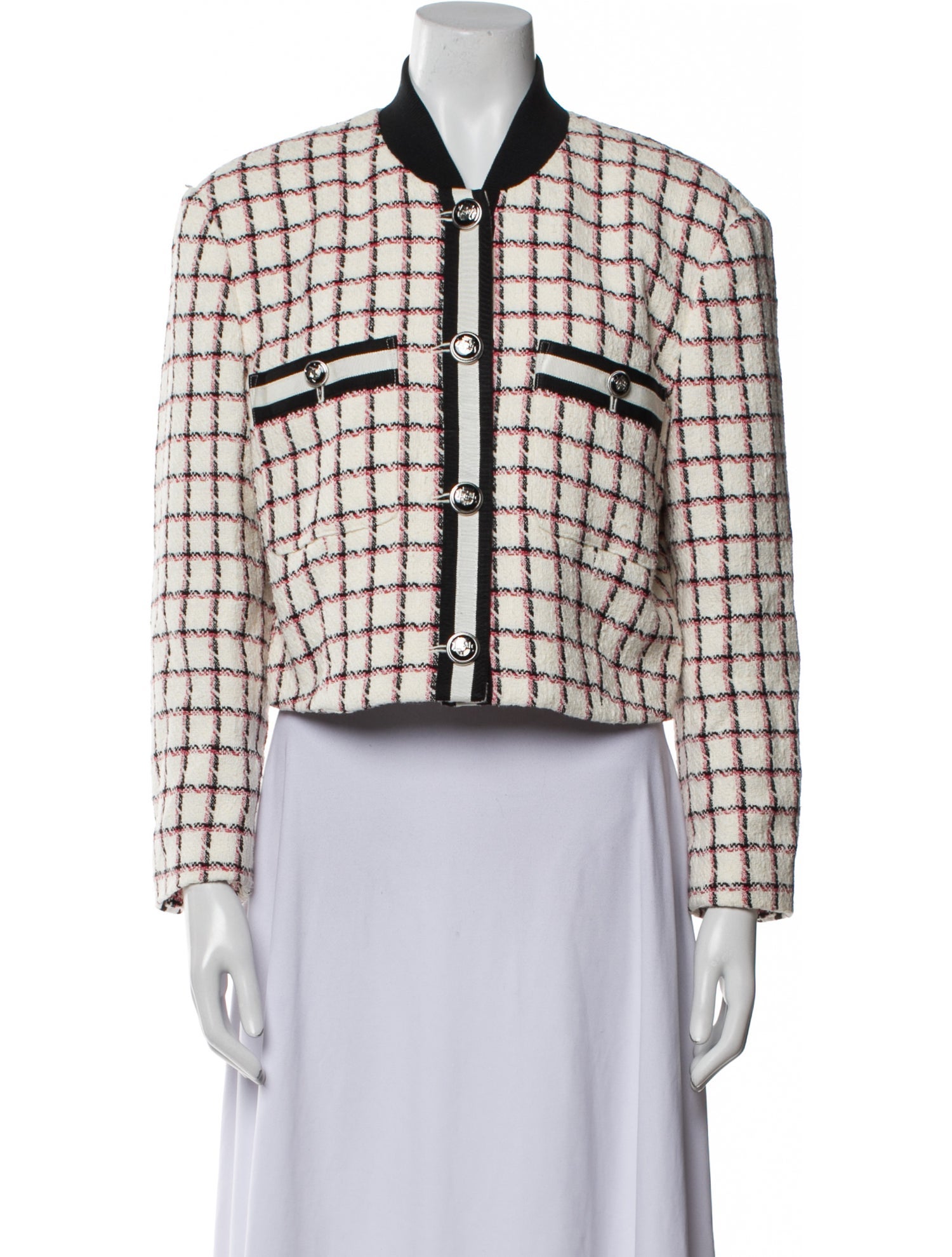Veronica Beard Plaid Print Evening Jacket