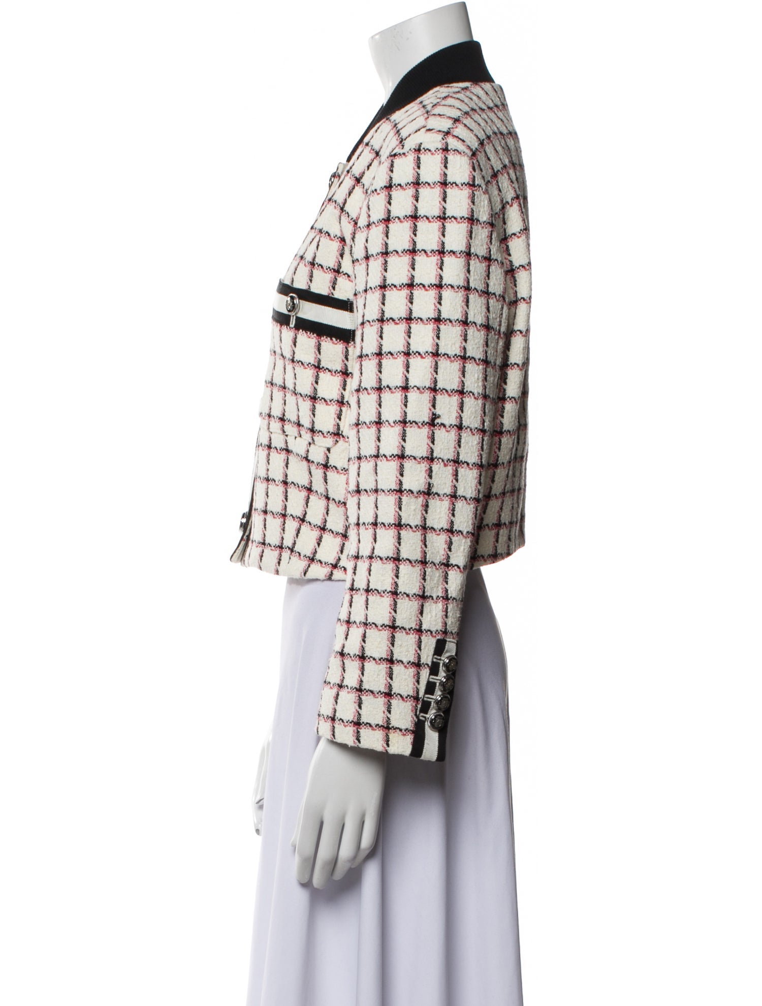 Veronica Beard Plaid Print Evening Jacket