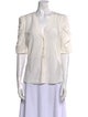 Veronica Beard Silk V-Neck Button-Up Top