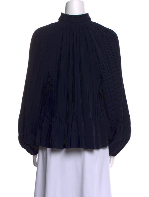 Veronica Beard Mock Neck Long Sleeve Blouse