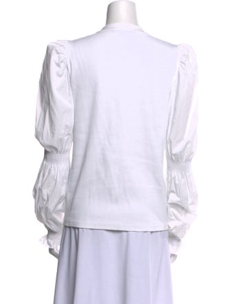 Veronica Beard V-Neck Long Sleeve Blouse