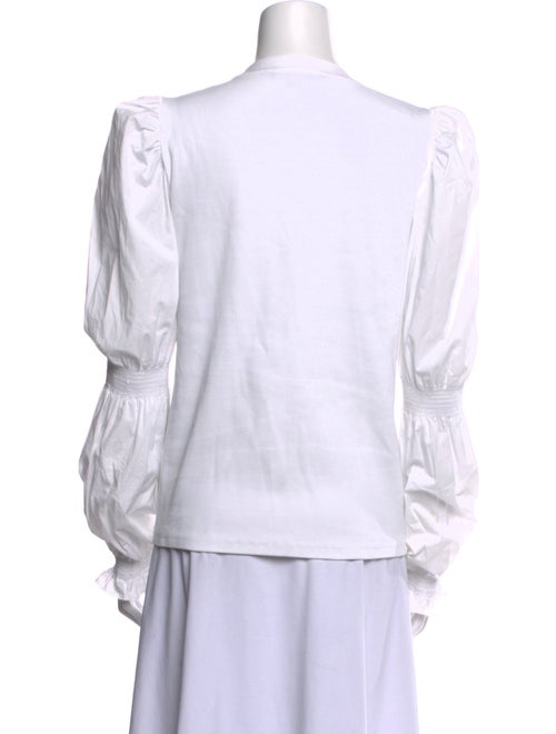 Veronica Beard V-Neck Long Sleeve Blouse