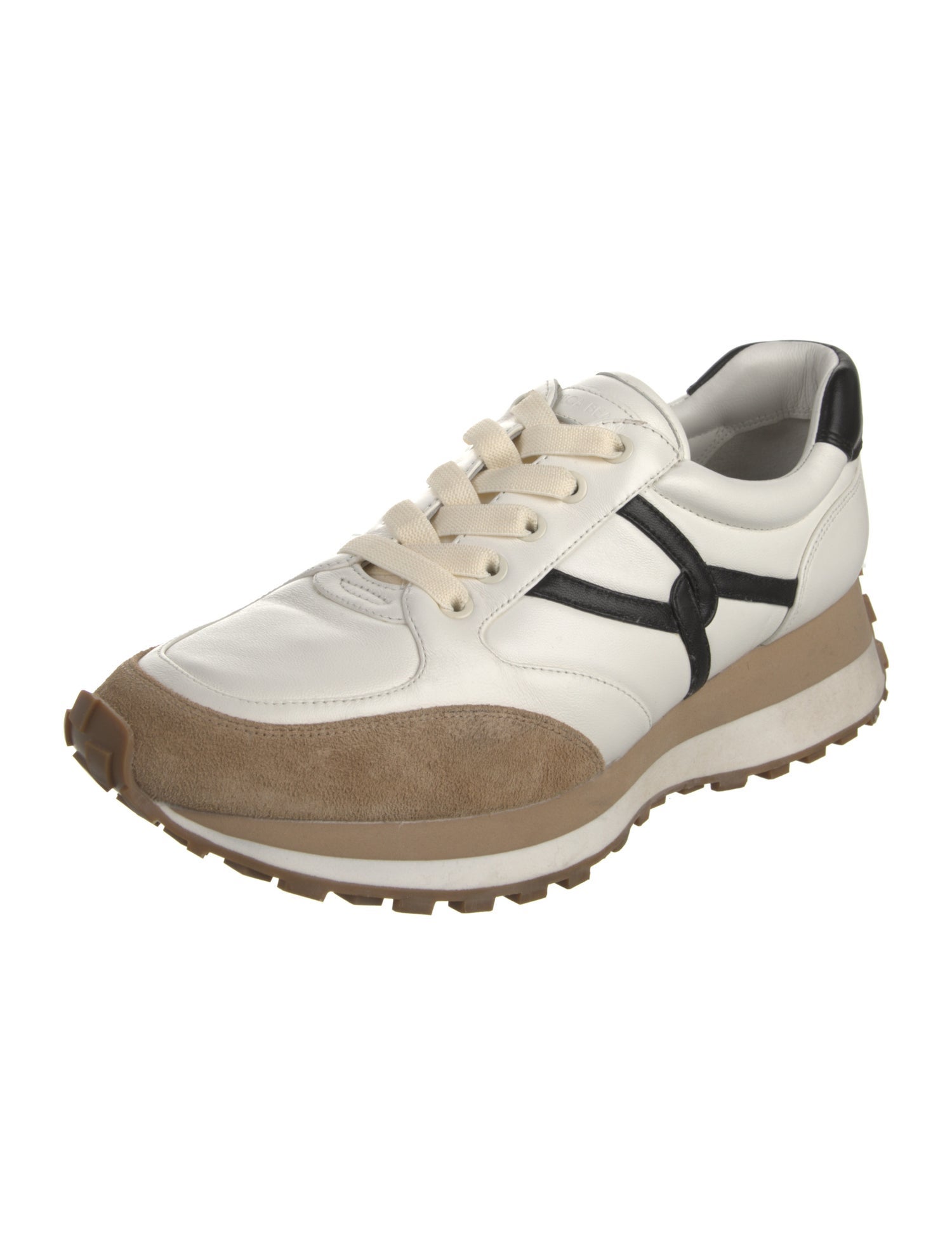 Veronica Beard Leather Colorblock Pattern Sneakers