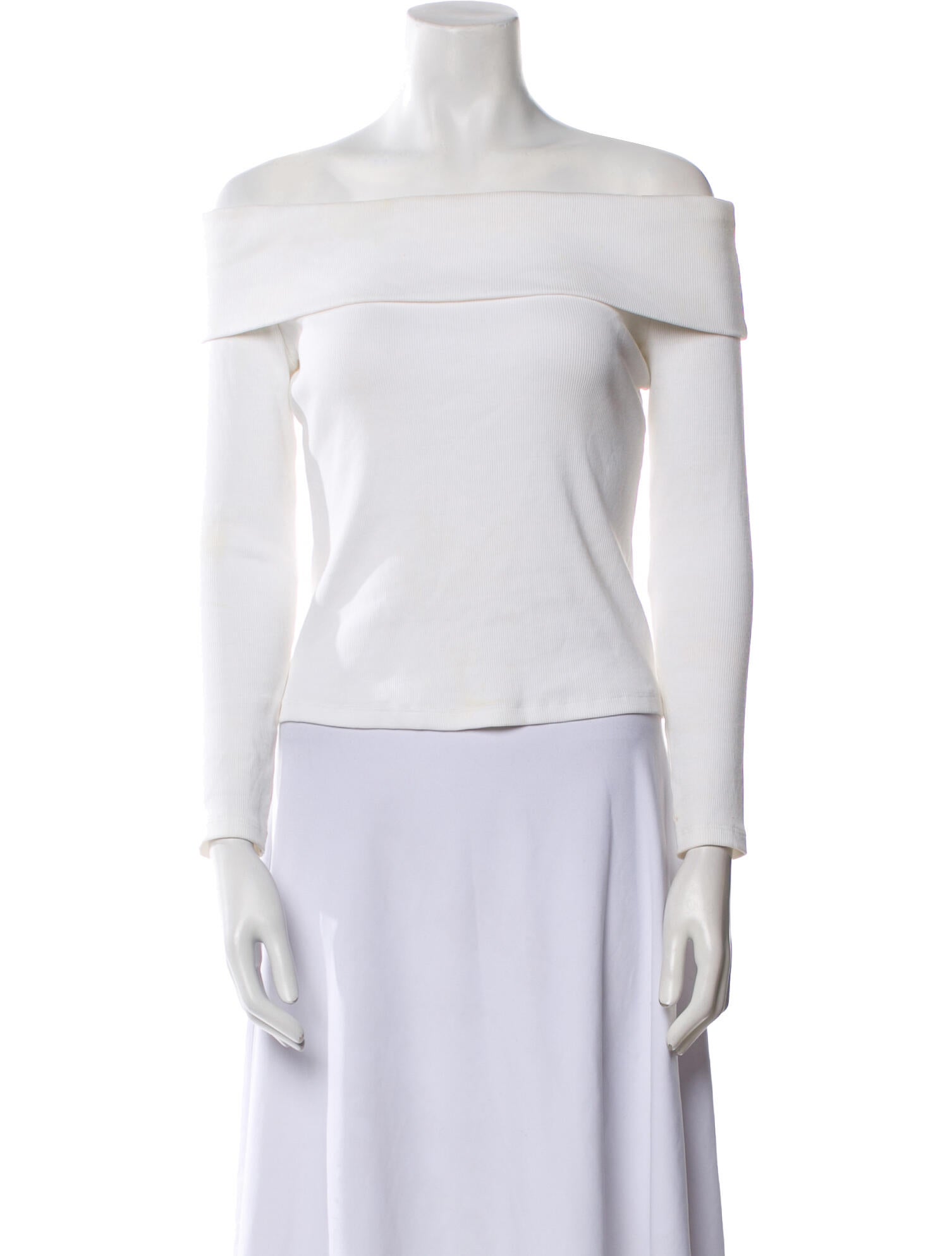 Veronica Beard Off-The-Shoulder Long Sleeve Top