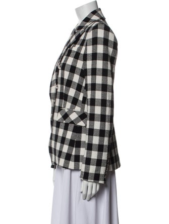 Veronica Beard Linen Plaid Print Blazer