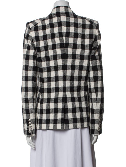 Veronica Beard Linen Plaid Print Blazer