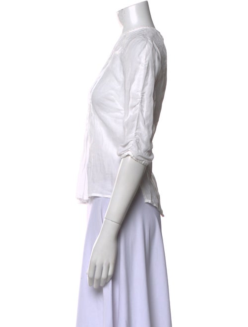 Veronica Beard Scoop Neck Three-Quarter Sleeve Top