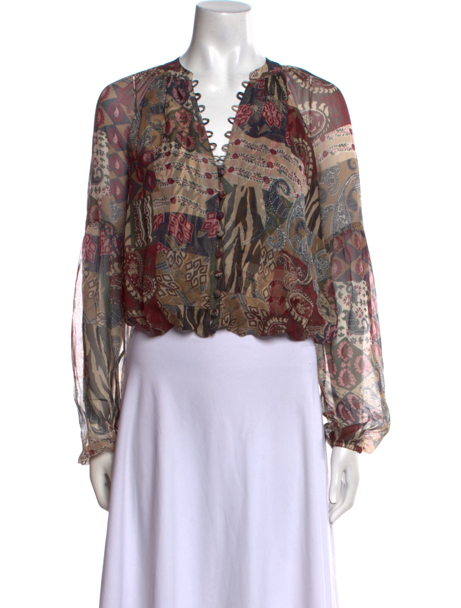 Veronica Beard Silk Paisley Print Blouse
