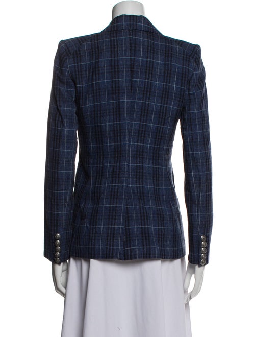 Veronica Beard Virgin Wool Plaid Print Blazer