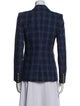 Veronica Beard Virgin Wool Plaid Print Blazer