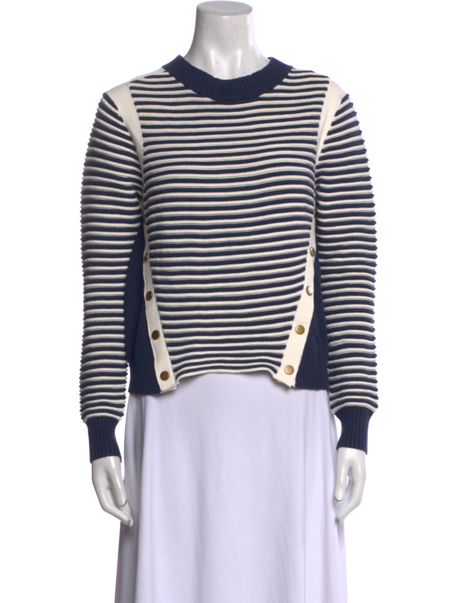 Veronica Beard Striped Crew Neck Sweater