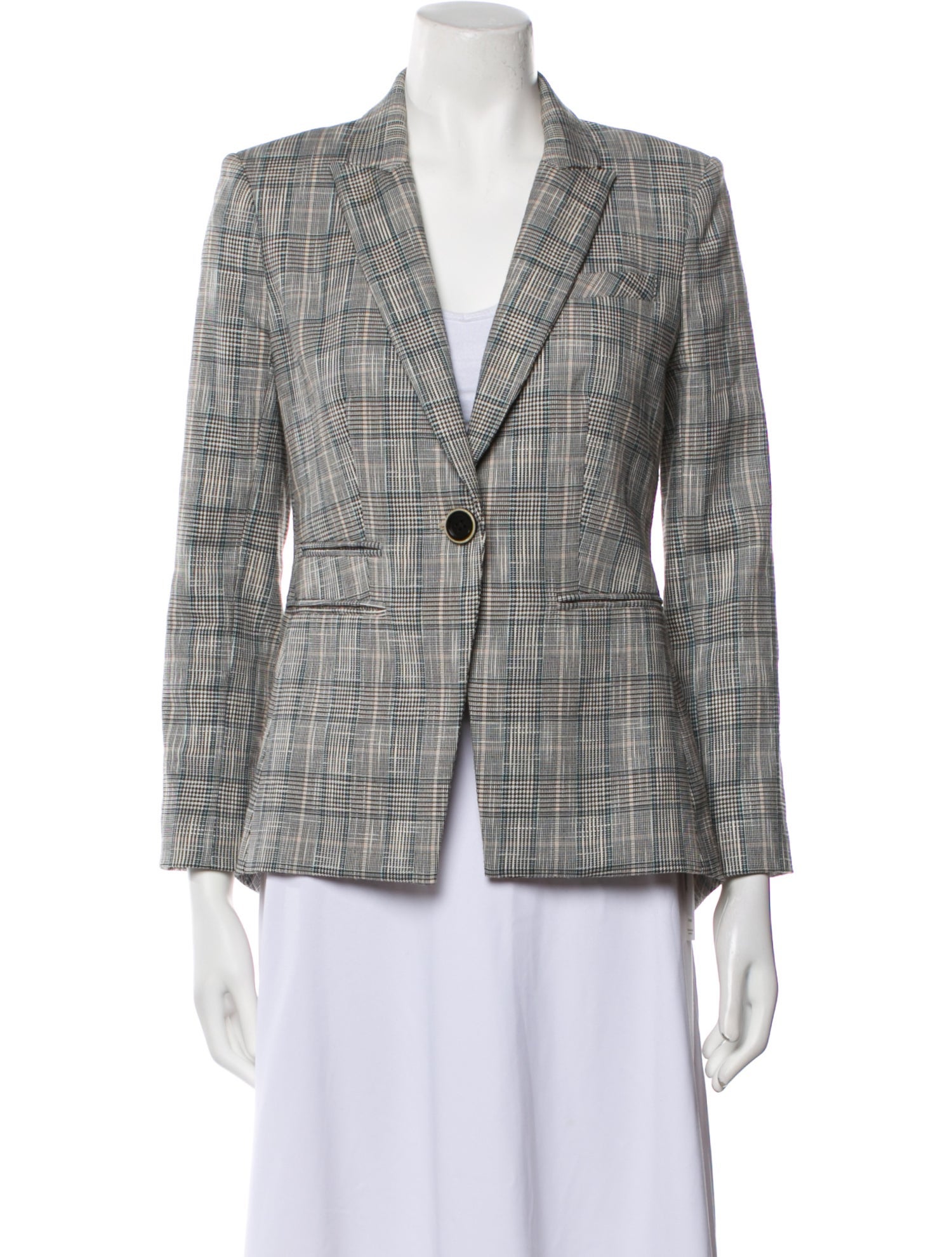 Veronica Beard Plaid Print Blazer