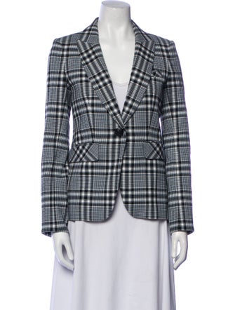 Veronica Beard Plaid Print Blazer