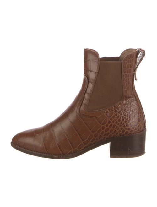 Veronica Beard Embossed Leather Chelsea Boots