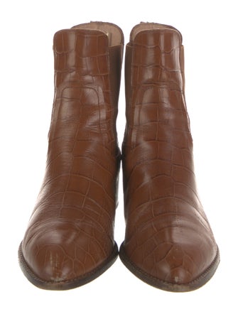 Veronica Beard Embossed Leather Chelsea Boots