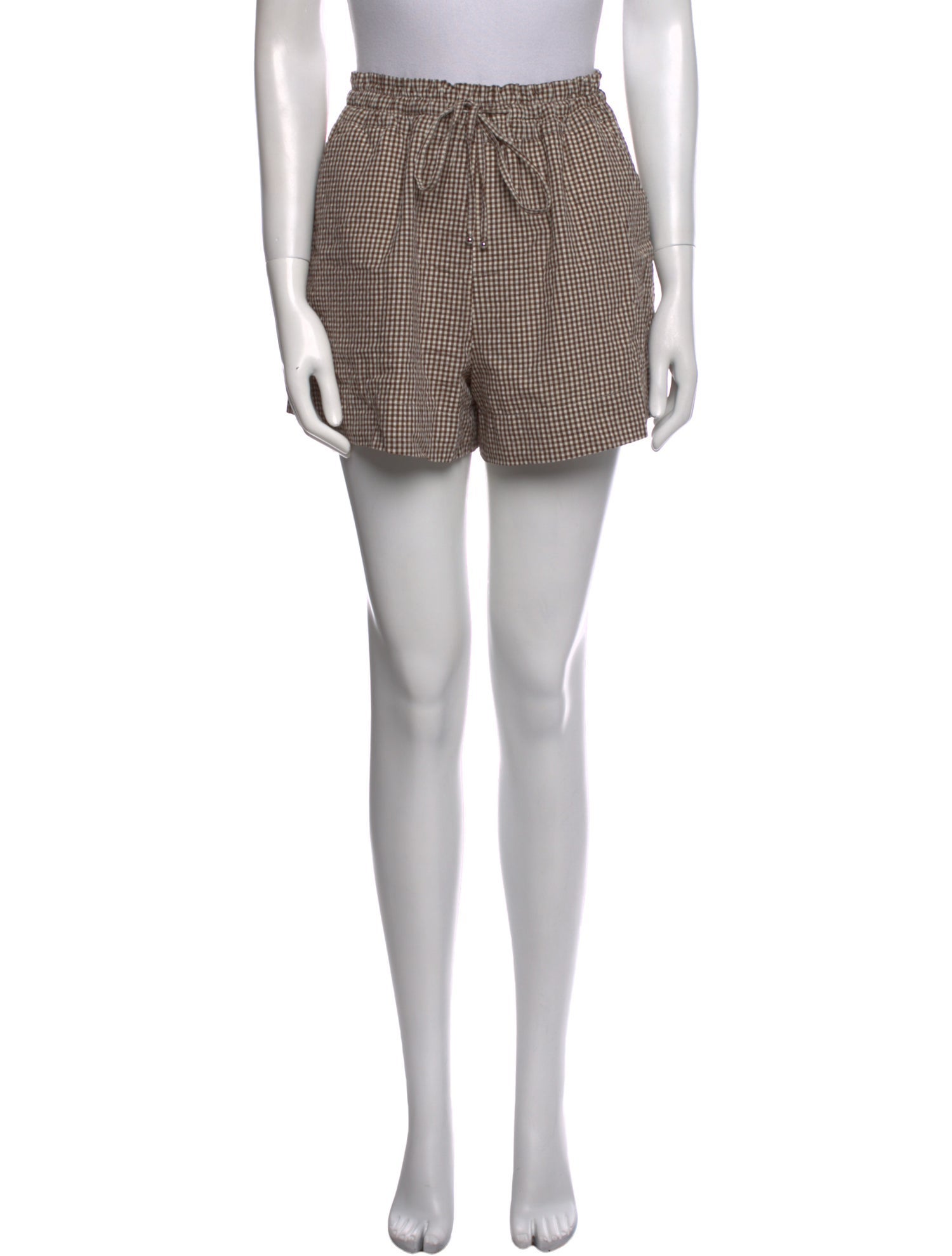 Veronica Beard Plaid Print Mini Shorts