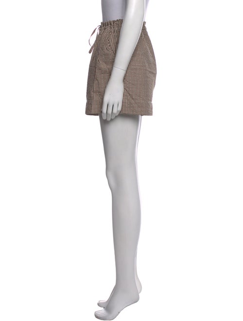 Veronica Beard Plaid Print Mini Shorts