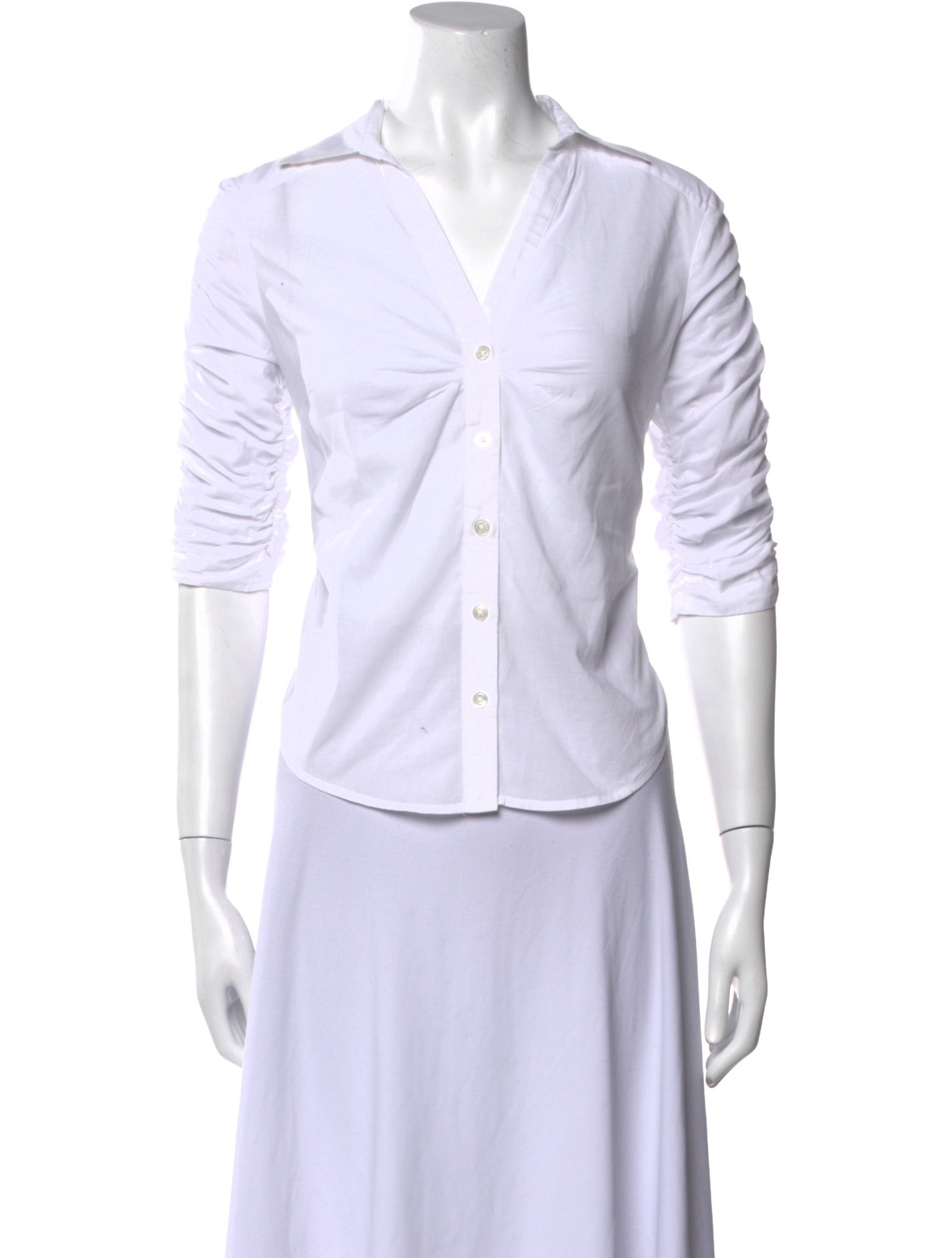 Veronica Beard Three-Quarter Sleeve Crop Top