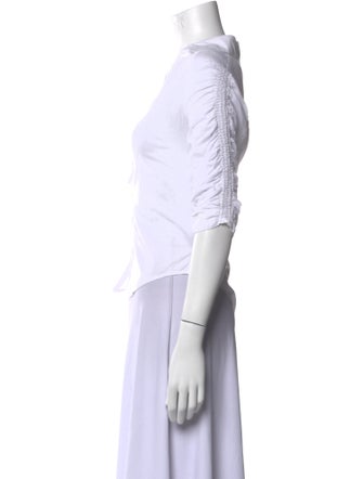 Veronica Beard Three-Quarter Sleeve Crop Top