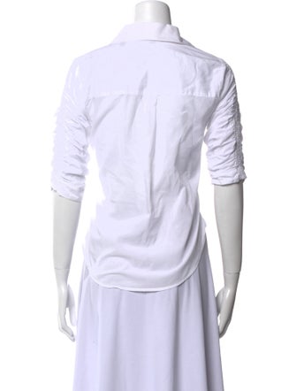 Veronica Beard Three-Quarter Sleeve Crop Top