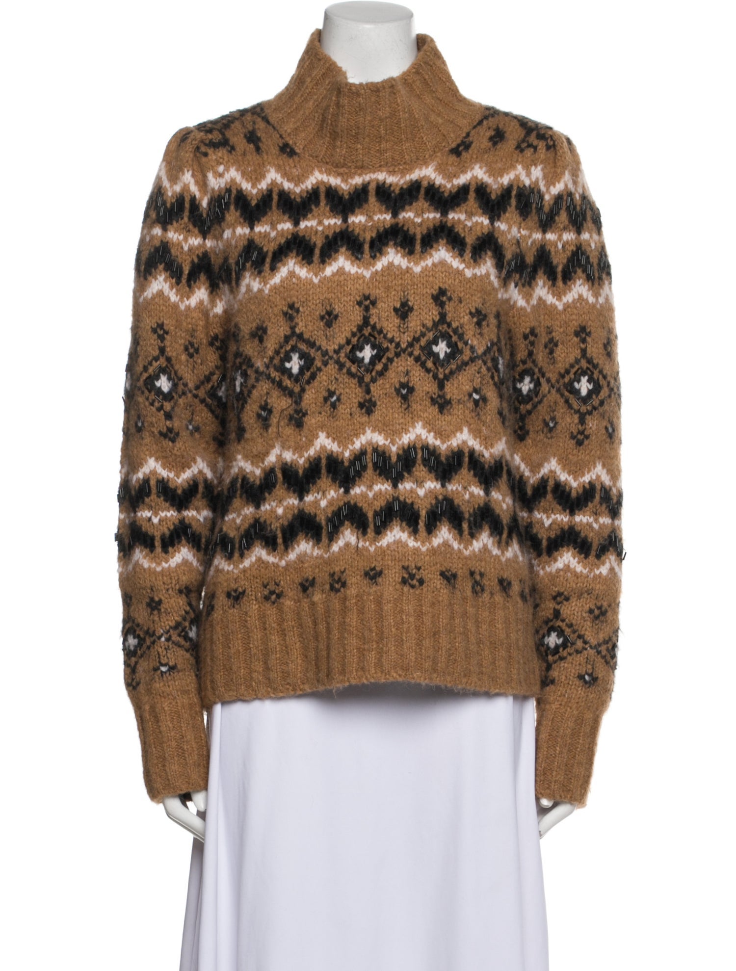 Veronica Beard Printed Turtleneck Sweater