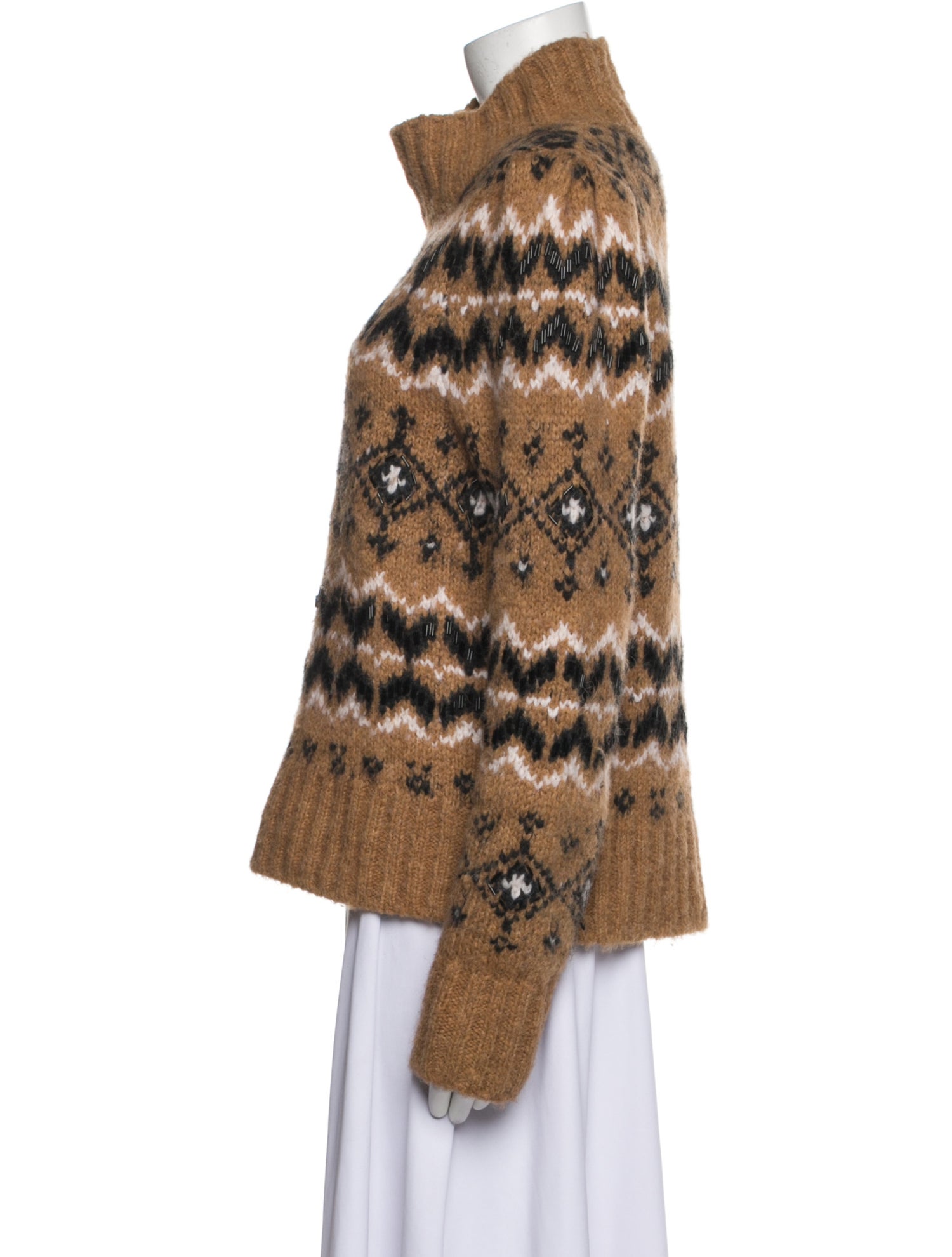 Veronica Beard Printed Turtleneck Sweater